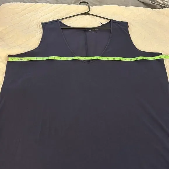 Universal Standard Pima Cotton Modal Navy Blue Tank V Neck Top L 22 Plus Size - Picture 7 of 9